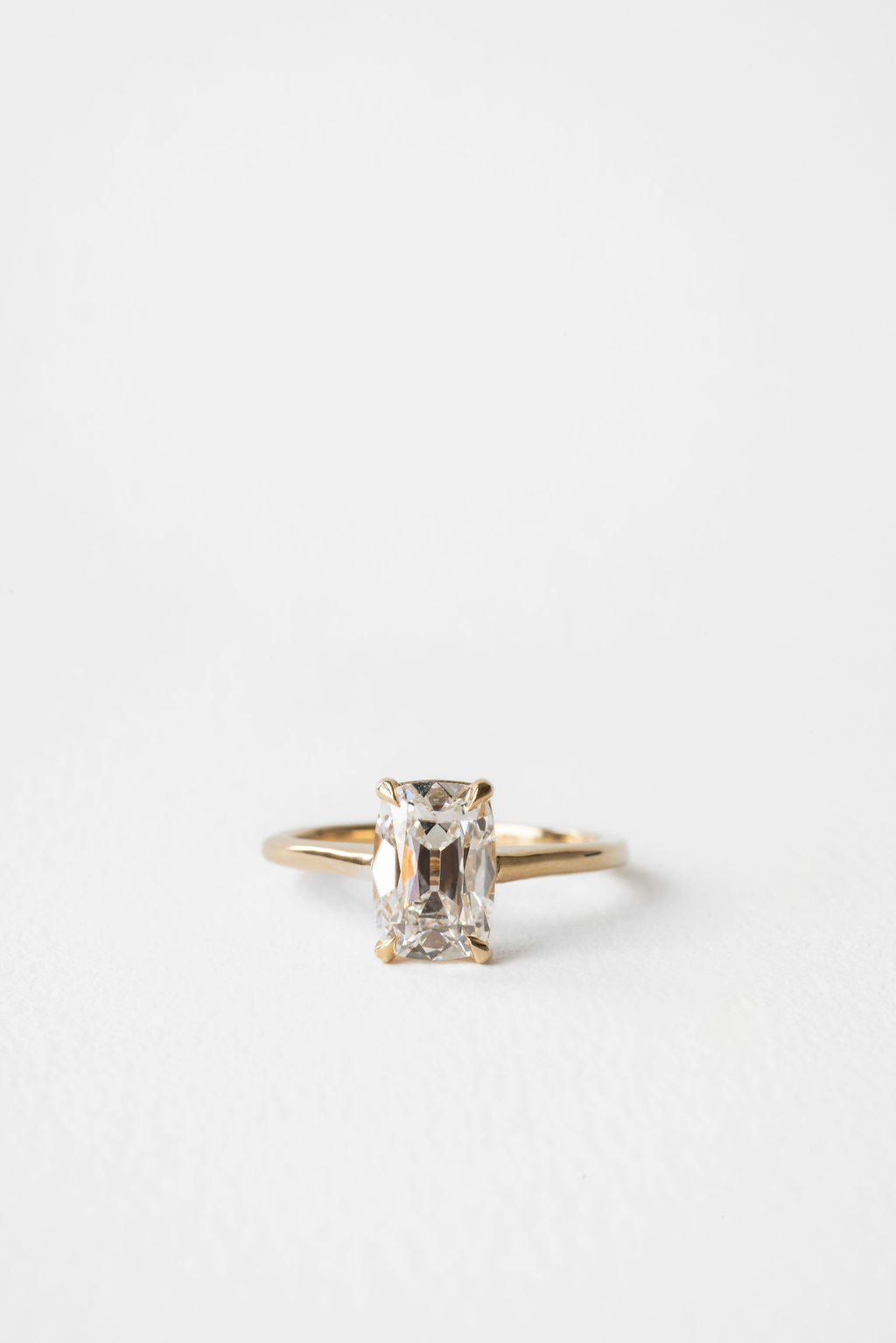 June Solitaire Antique Cut || Elongated Old Mine – June Rings