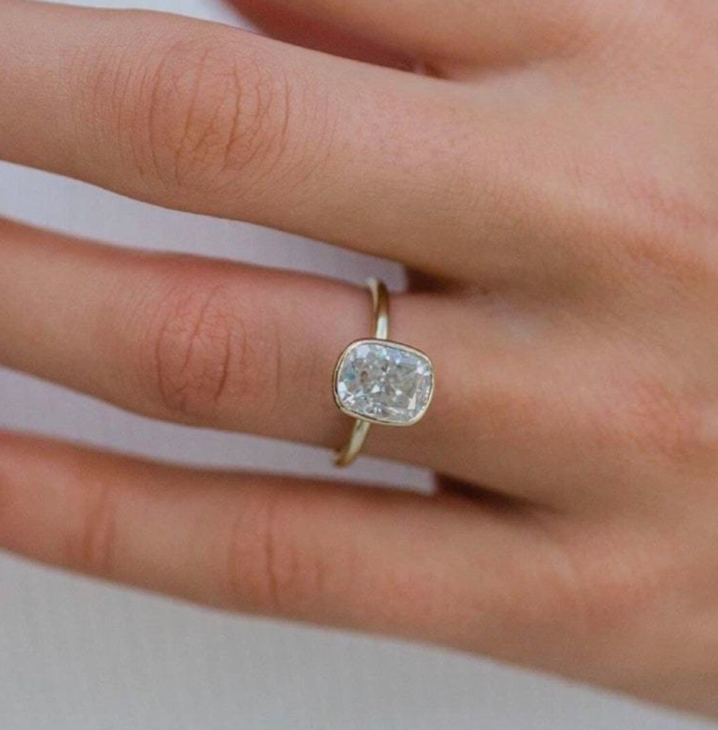 Elongated Cushion Bezel Solitiare - Main Image