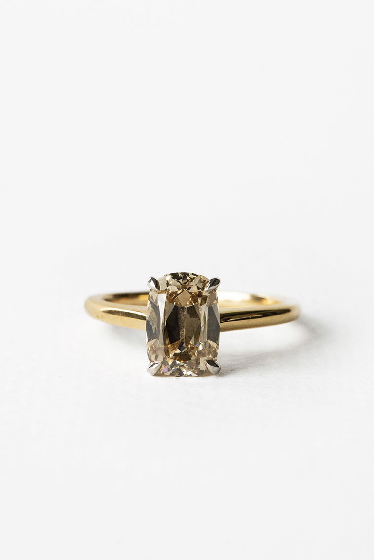 Antique Cut Champagne Solitaire