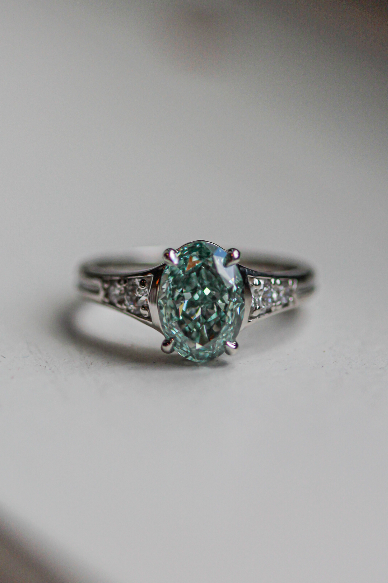 June Studio: Sheila’s Platinum Green Diamond Lea