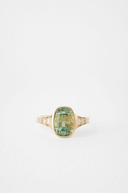 Green Sapphire Lea | Elongated Old Mine Cushion