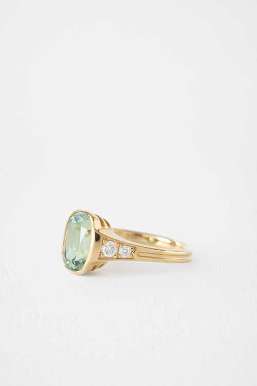 Green Sapphire Lea | Elongated Old Mine Cushion