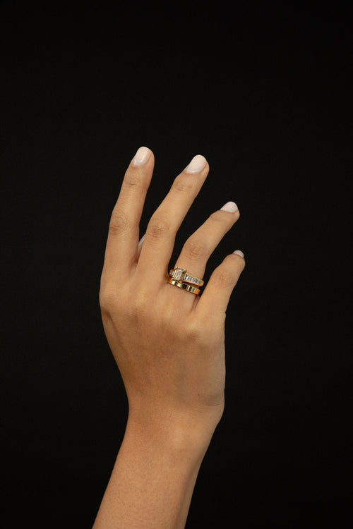 Champagne Emerald with Baguette Channels