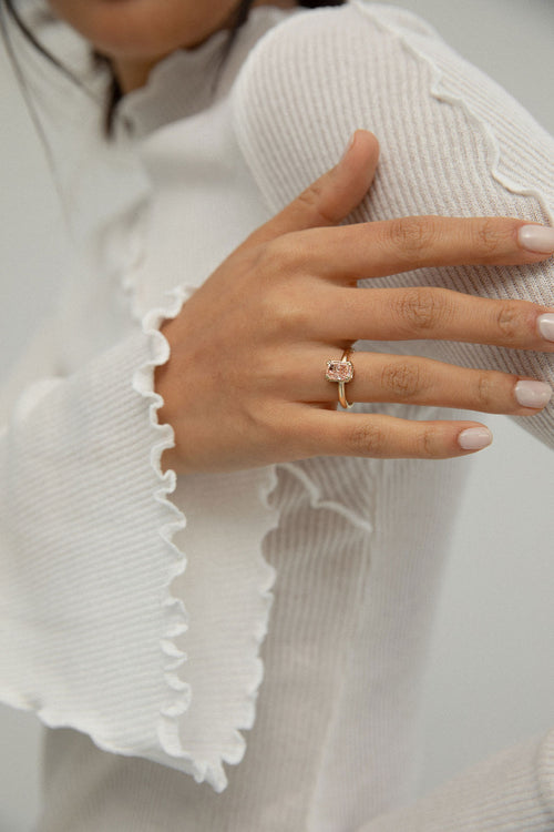 Pink Champagne Radiant Solitaire