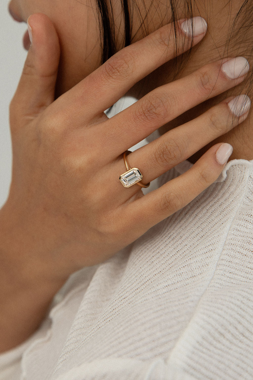 June Bezel || Elongated Emerald