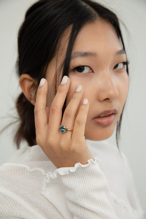 Montana Sapphire & Champagne 3-Stone