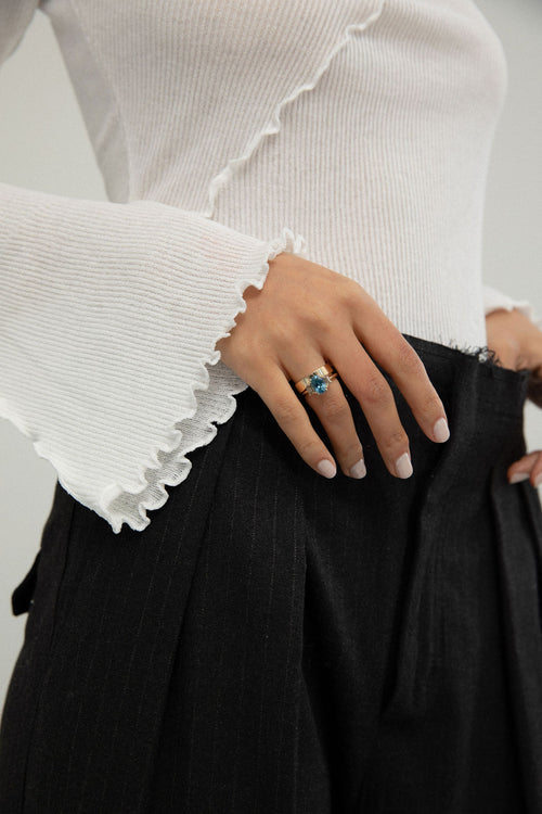 Montana Sapphire & Champagne 3-Stone