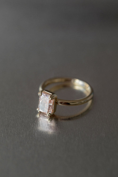 Pink Champagne Radiant Solitaire