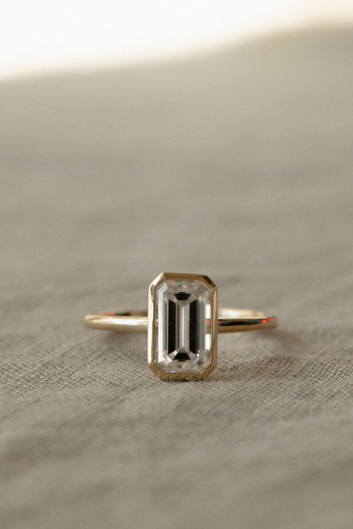 June Bezel || Elongated Emerald