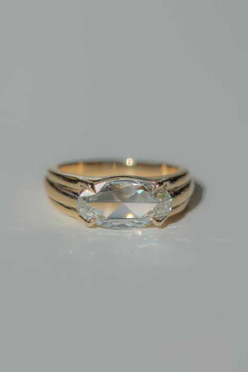 2.50 ct rose cut moval east-west Aster