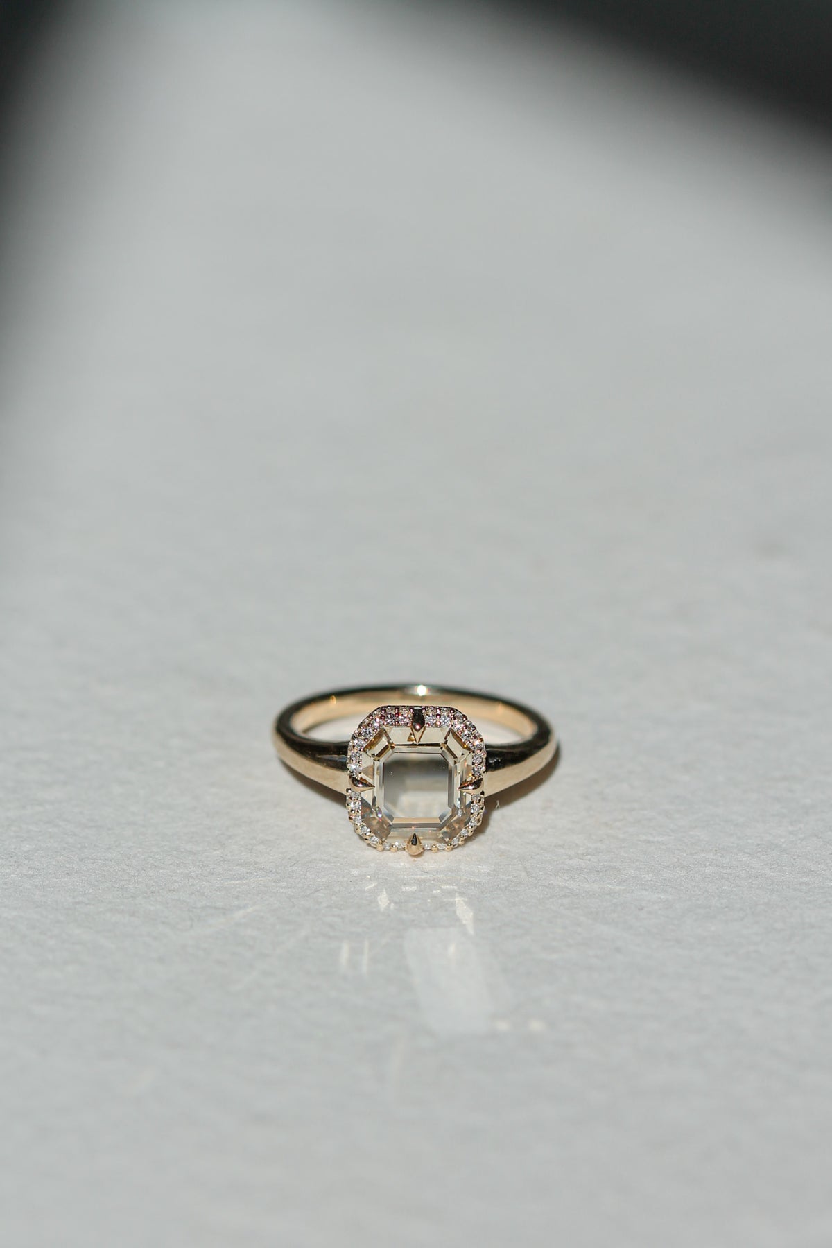 Champagne Portrait Domed Pavé Halo | OAK