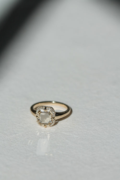 Champagne Portrait Domed Pavé Halo | OAK (view 4)