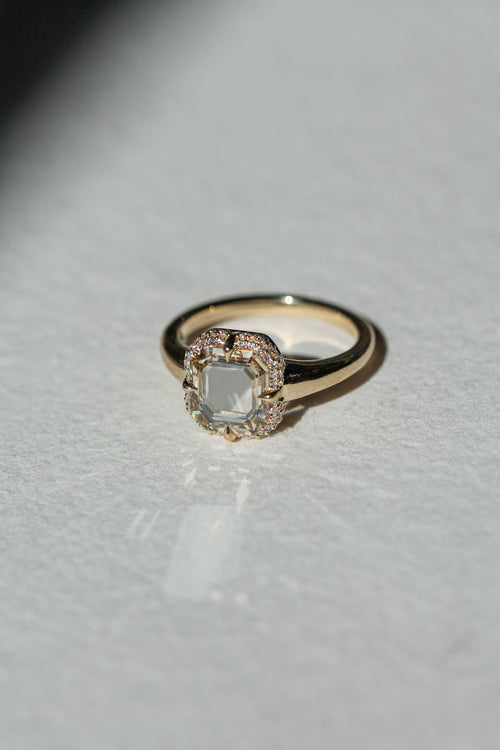 Champagne Portrait Domed Pavé Halo | OAK (view 5)