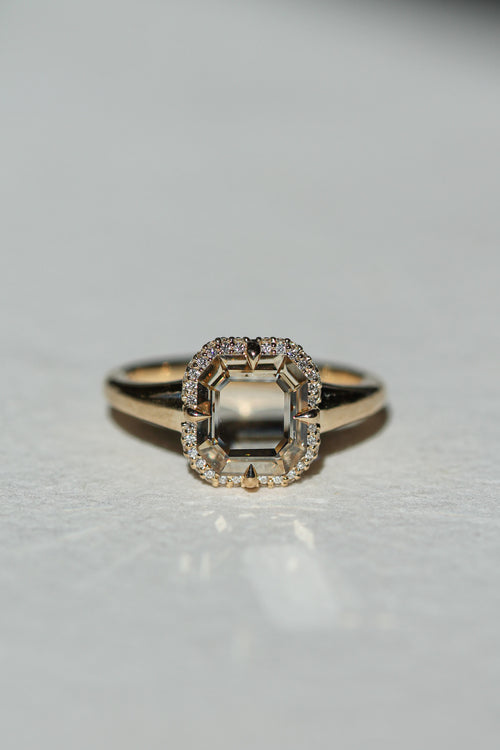Champagne Portrait Domed Pavé Halo | OAK (view 3)