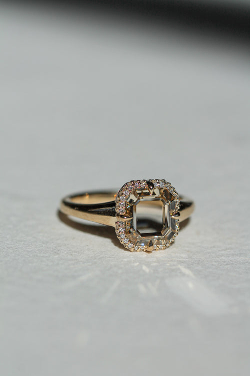Champagne Portrait Domed Pavé Halo | OAK (view 2)