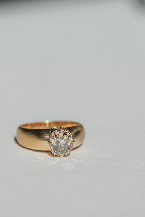 Old Mine Champagne Domed Band Solitaire | OAK (view 3)