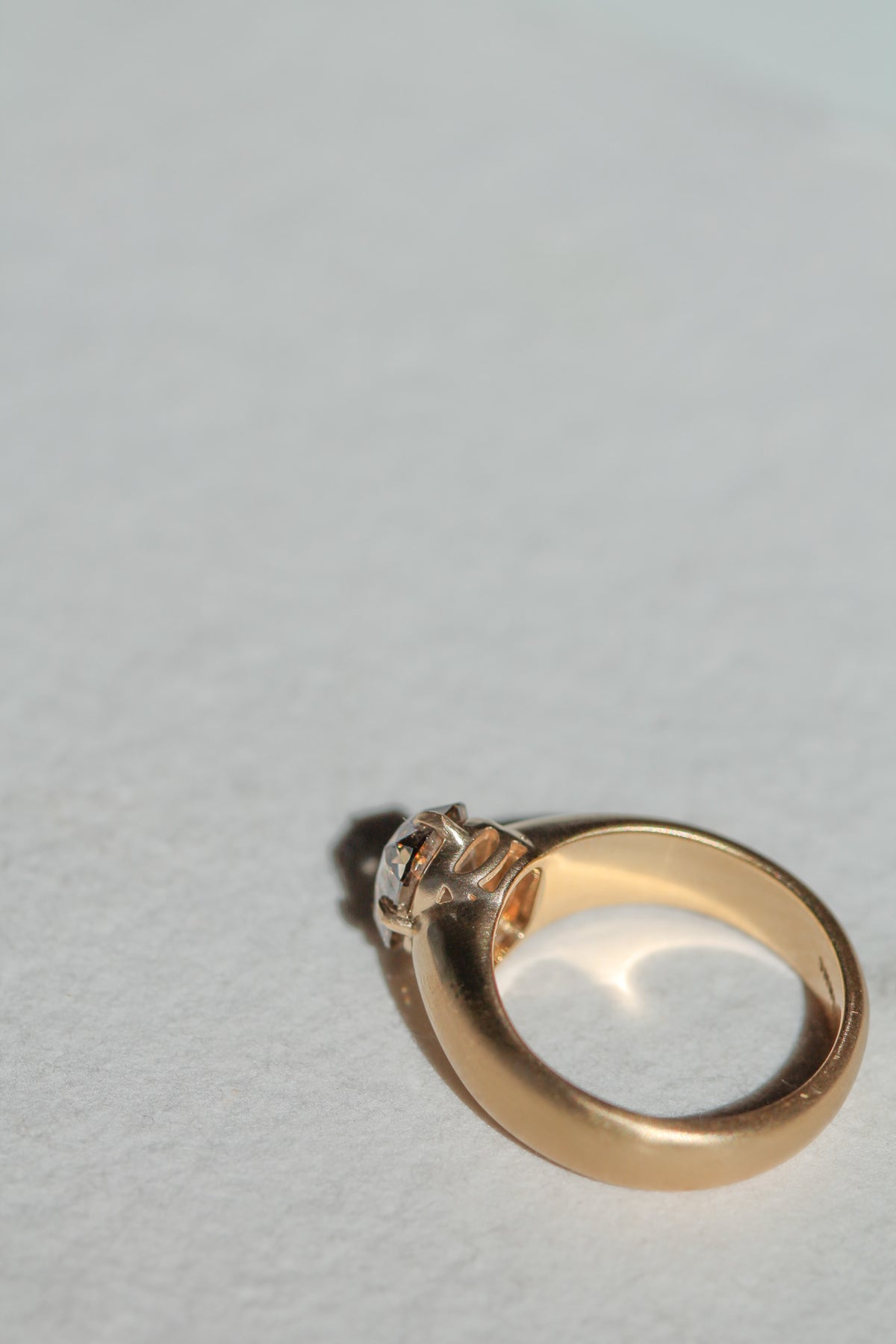 Old Mine Champagne Domed Band Solitaire | OAK (view 5)