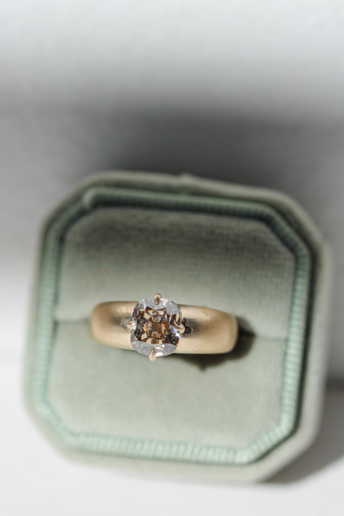 Old Mine Champagne Domed Band Solitaire | OAK (view 7)