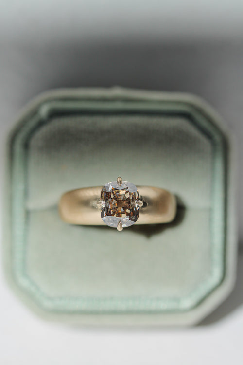 Old Mine Champagne Domed Band Solitaire | OAK (view 4)