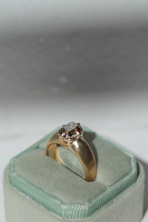 Old Mine Champagne Domed Band Solitaire | OAK (view 2)