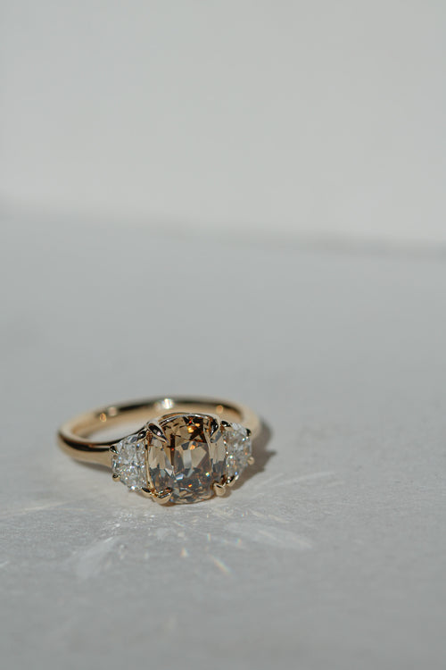 Old Mine Cushion & Half Moon Three-Stone | OAK (view 5)