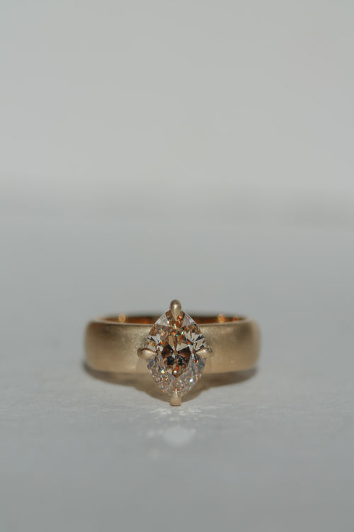 Old Mine Champagne Marquise Solitaire | OAK