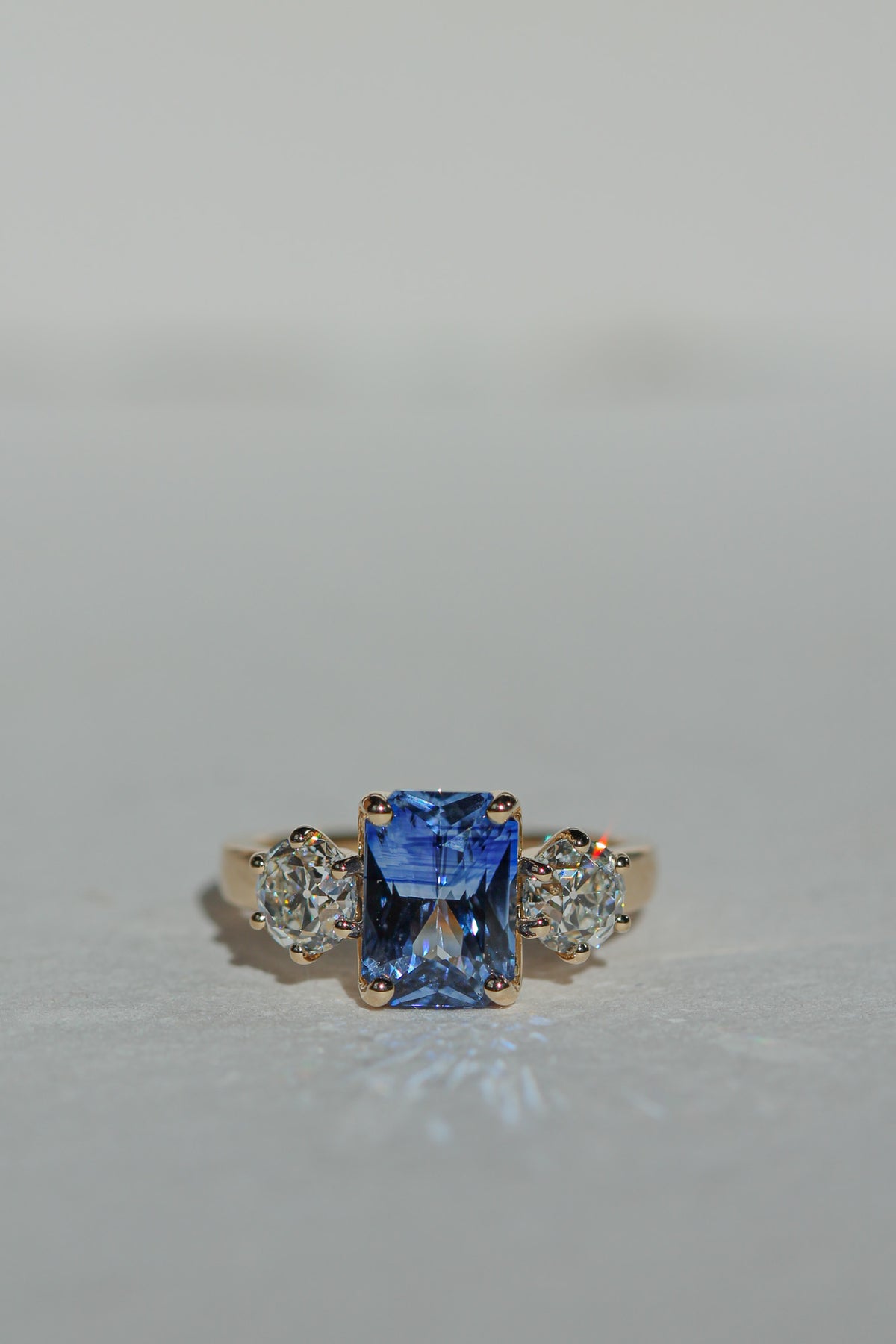 Parti Blue Ceylon Sapphire Three-Stone | OAK