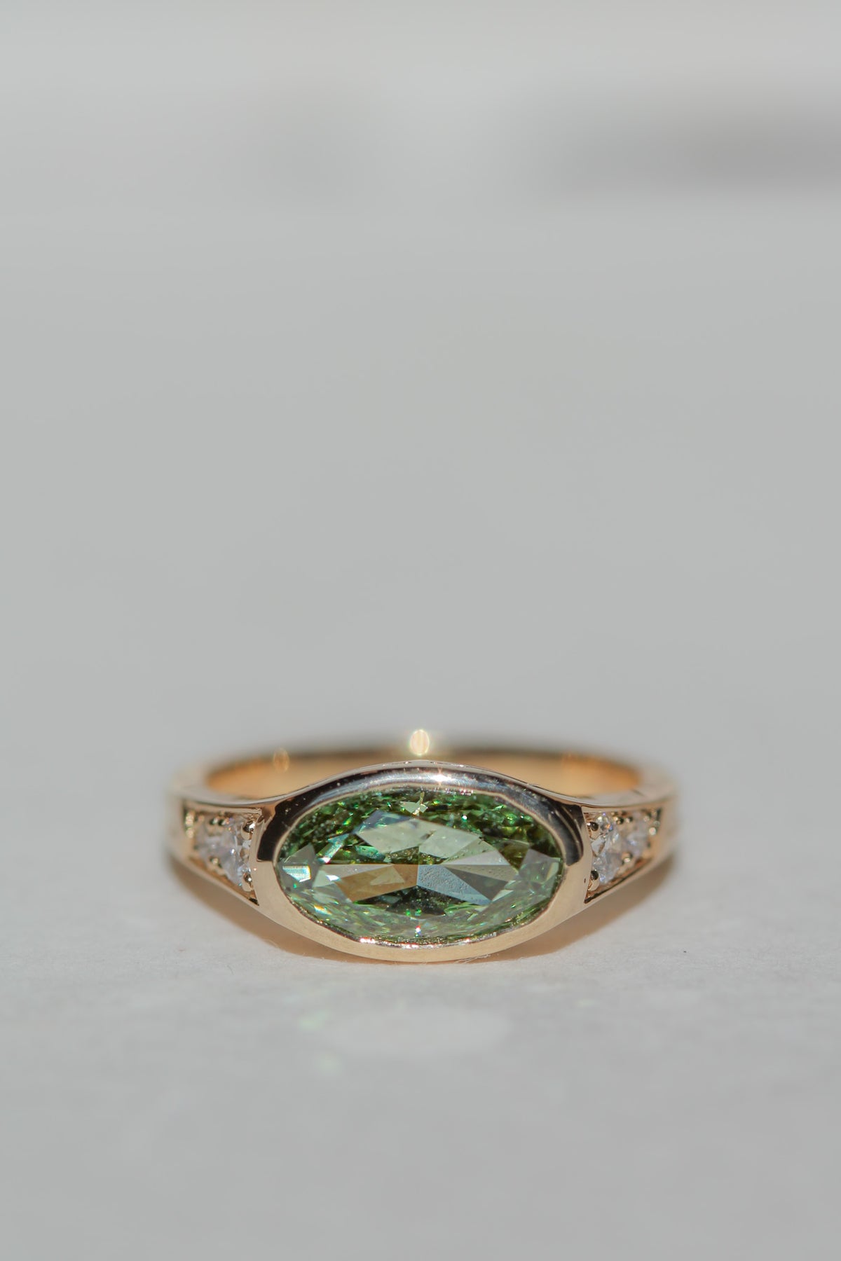 Lea | East-West | 2.05 ct Green Diamond