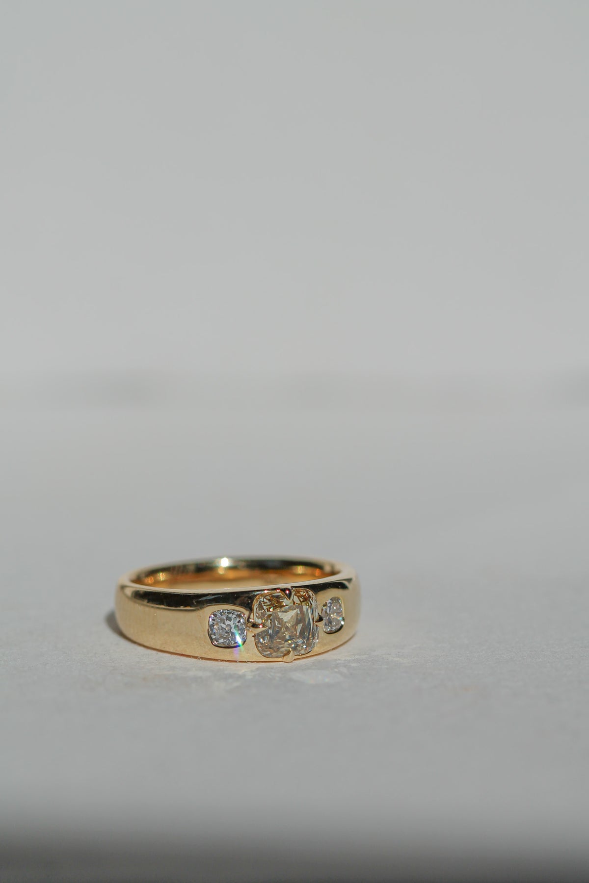 French Cut Three-Stone Signet | OAK (view 2)