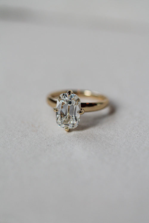 2.50 ct Old Mine Elongated Cushion Compass Prong Solitaire