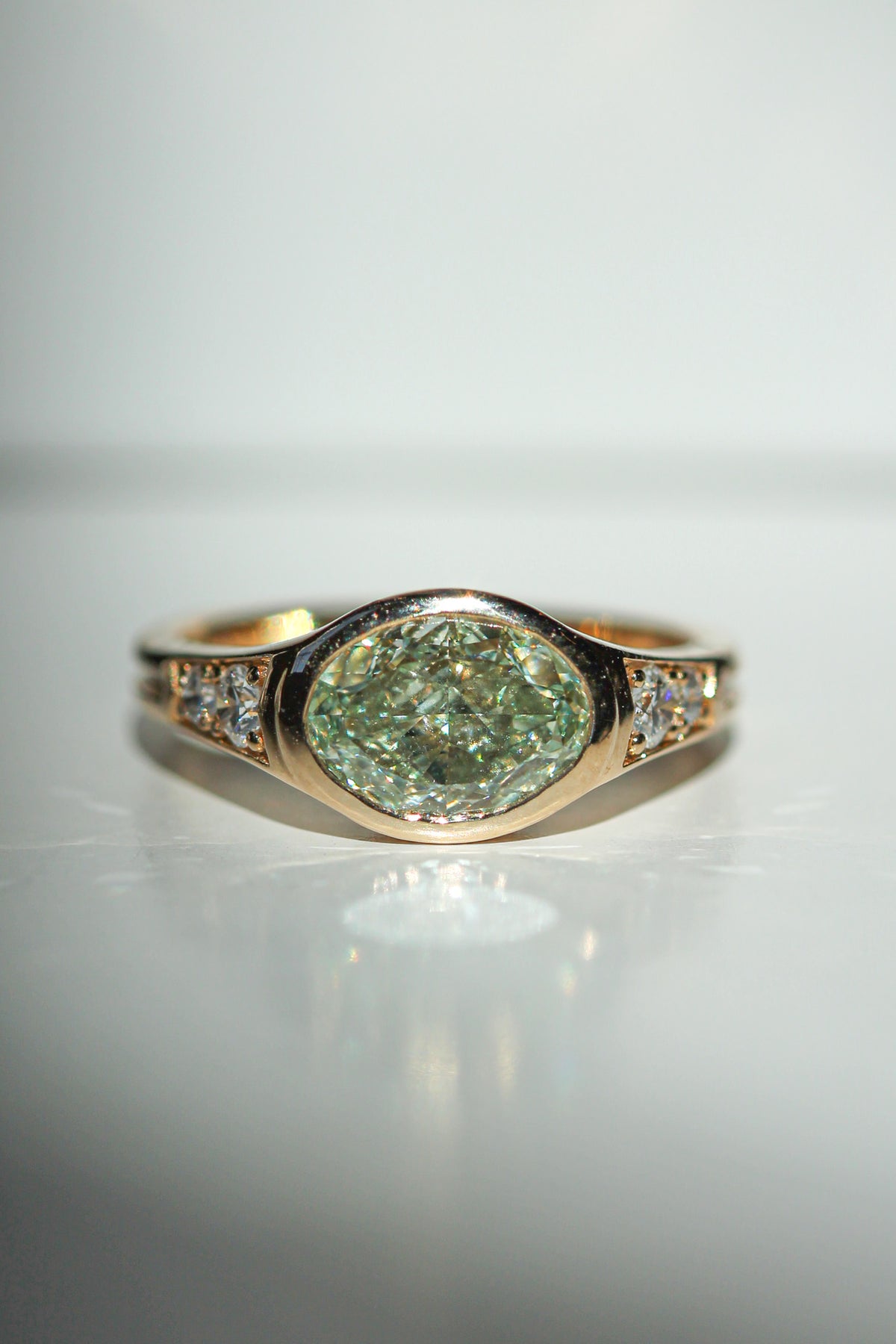 Lea | East-West | 1.86 ct Green Diamond