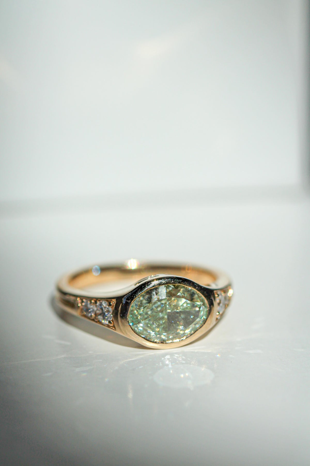 Lea | East-West | 1.86 ct Green Diamond (view 2)