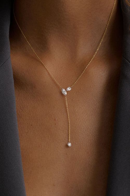 Dainty Diamond Plunge Necklace