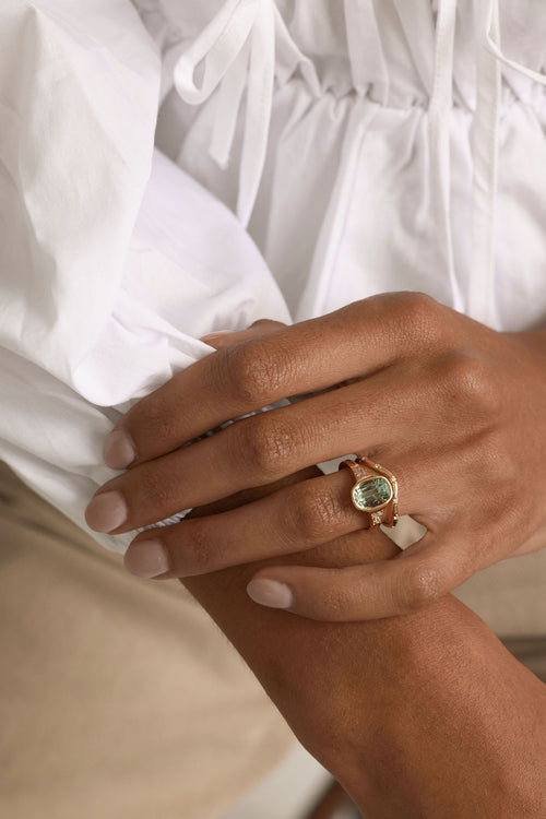 Green Sapphire Lea | Elongated Old Mine Cushion