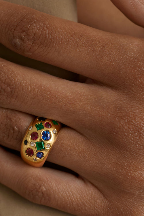 Vintage Scattered Gemstone Band | OAK