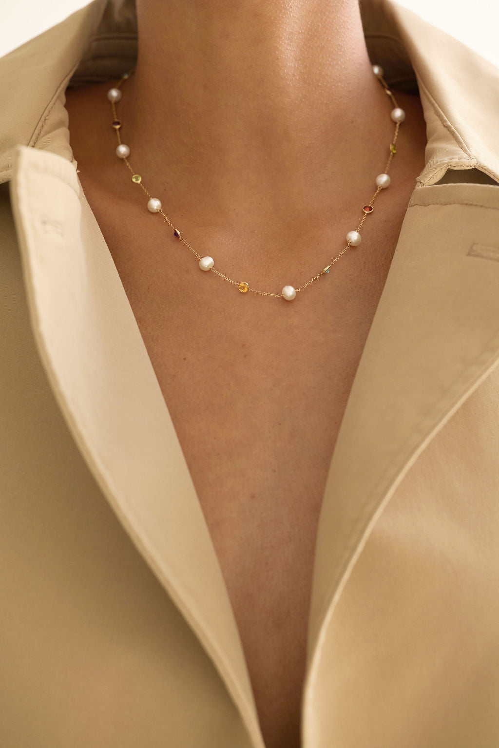Pearl & Gemstone Satellite Necklace