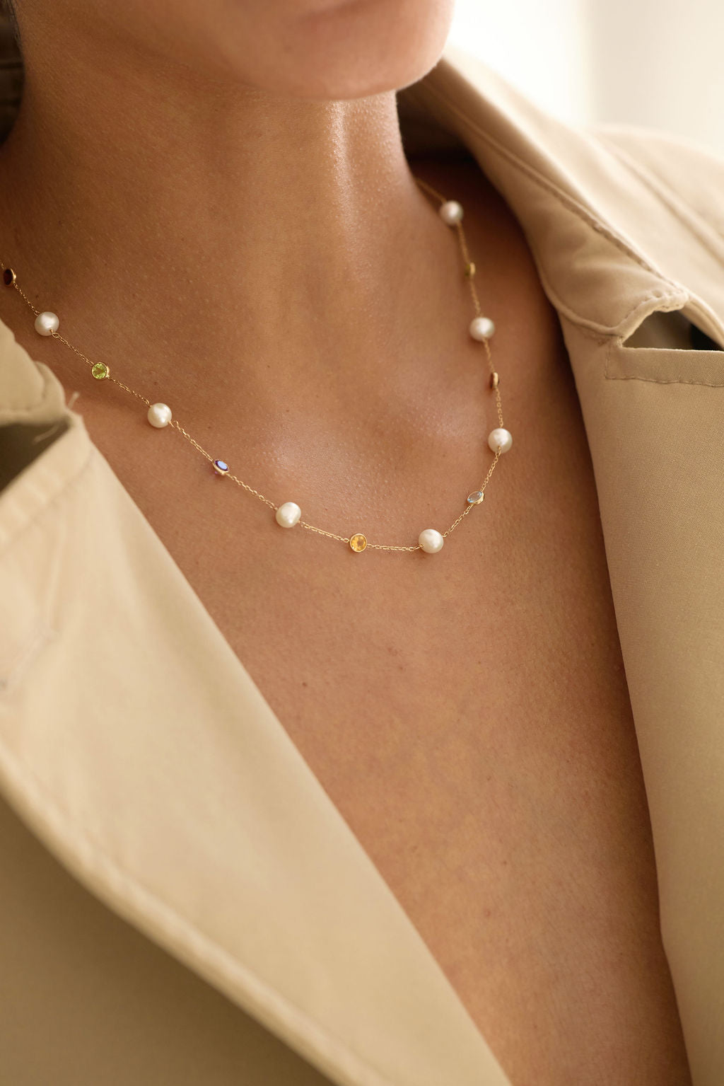 Pearl & Gemstone Satellite Necklace