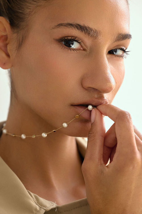 Pearl & Gemstone Satellite Necklace