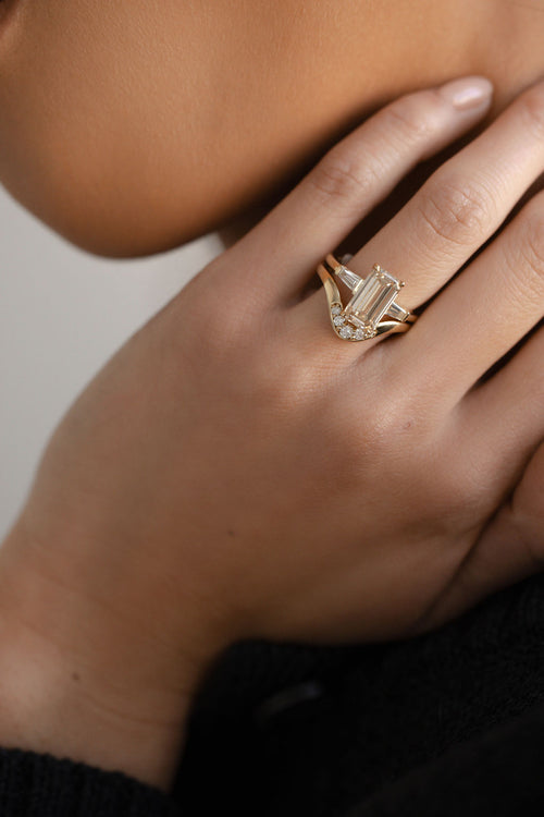 Champagne Emerald Three-Stone