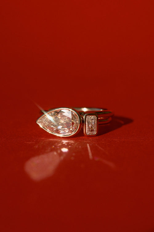 Summit Set | East-West Rose Cut Pear