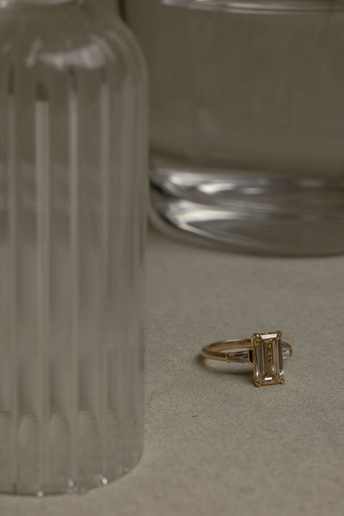 Champagne Emerald Three-Stone