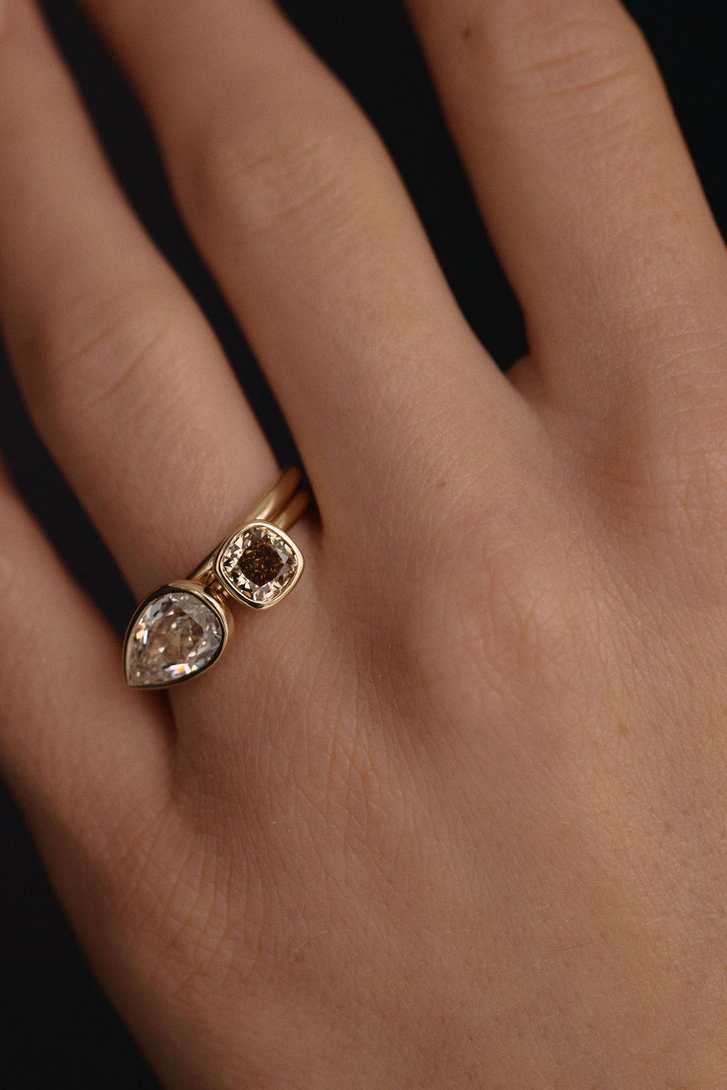 Summit Set | East-West Rose Cut Pear