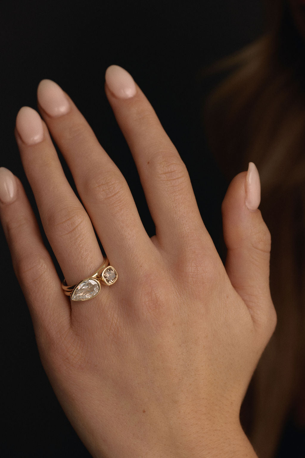 Summit Set | East-West Rose Cut Pear