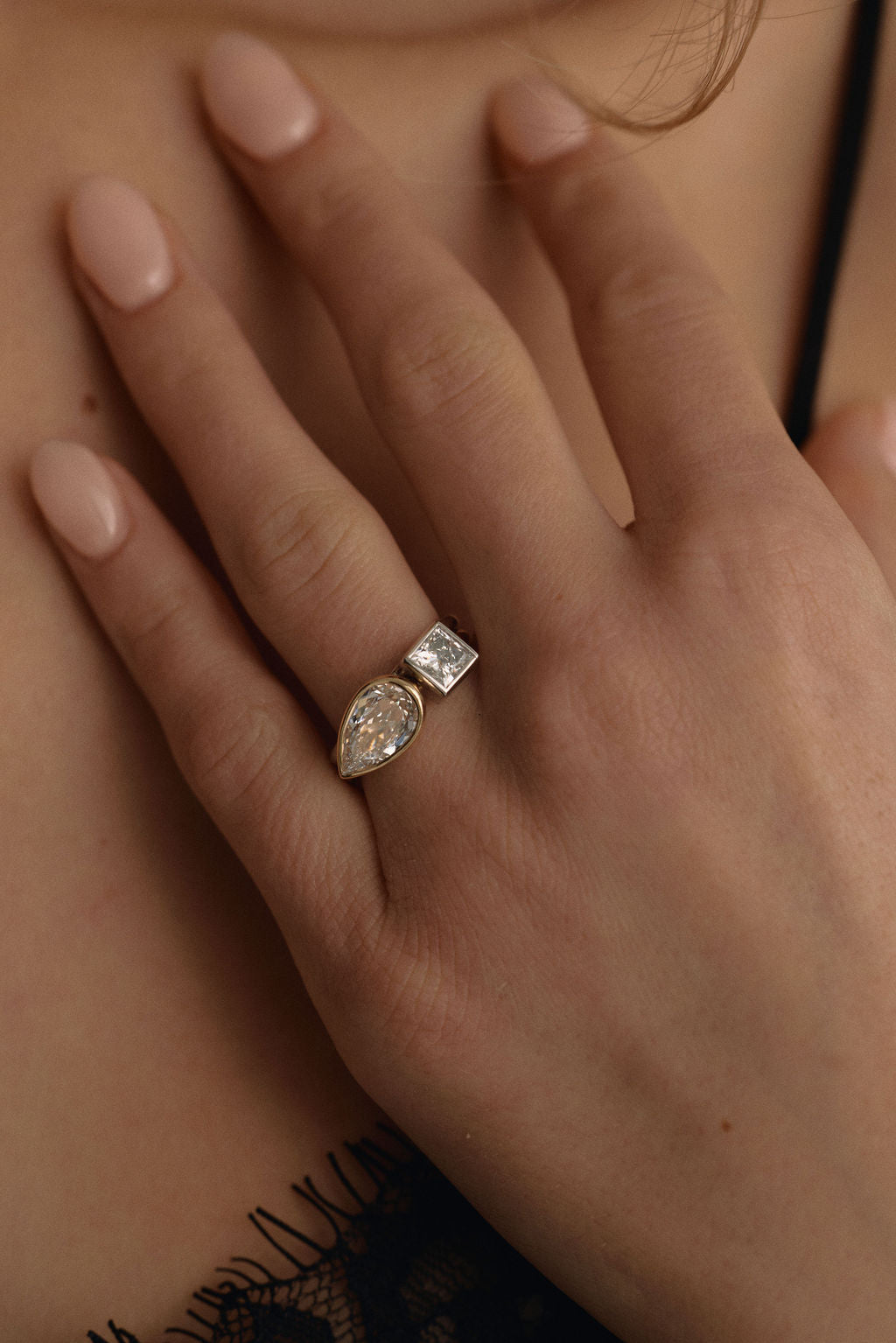 Summit Set | East-West Rose Cut Pear