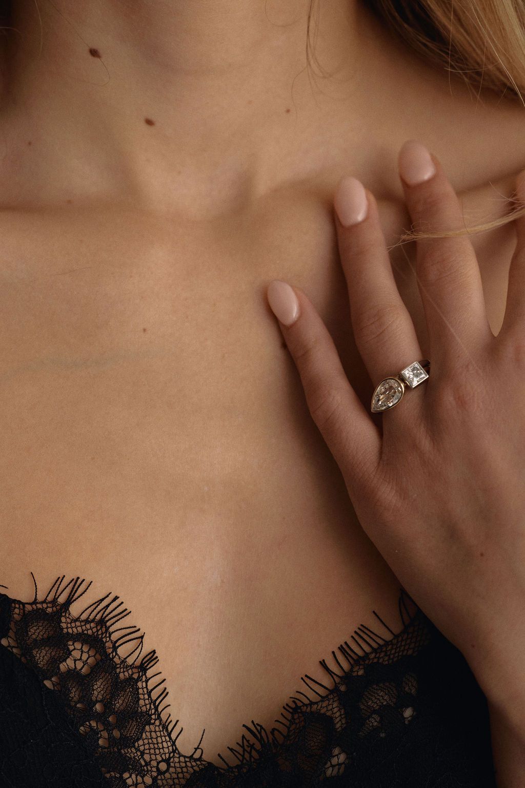 Summit Set | East-West Rose Cut Pear