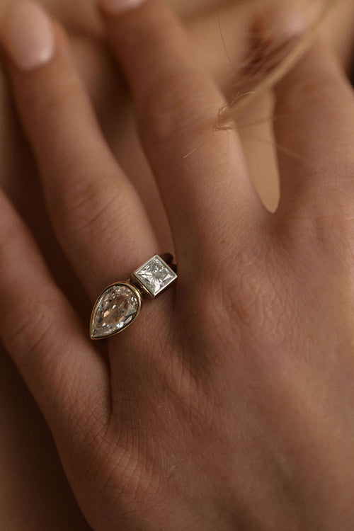 Summit Set | East-West Rose Cut Pear