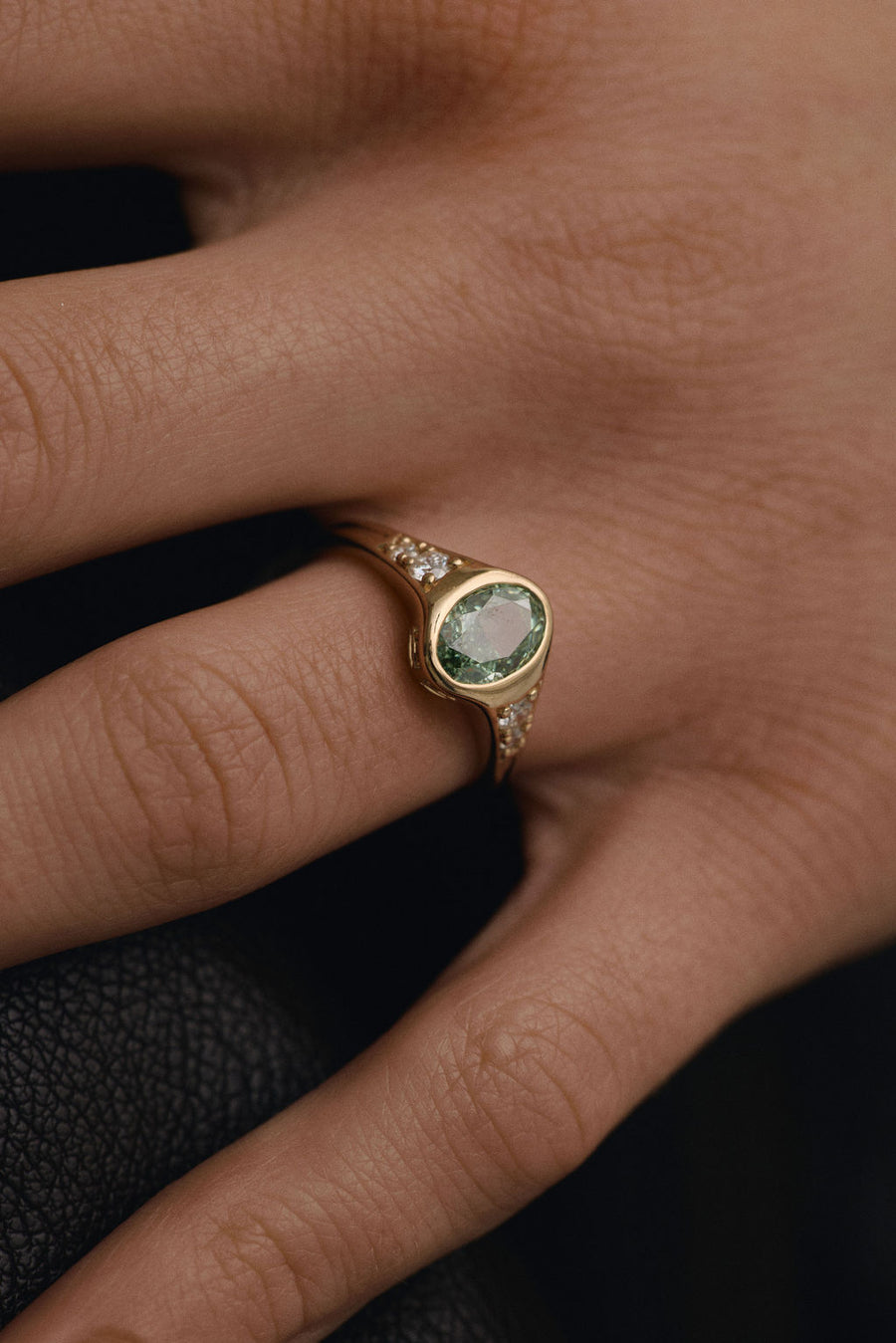 1.30 ct Lea || Green Oval – June Rings