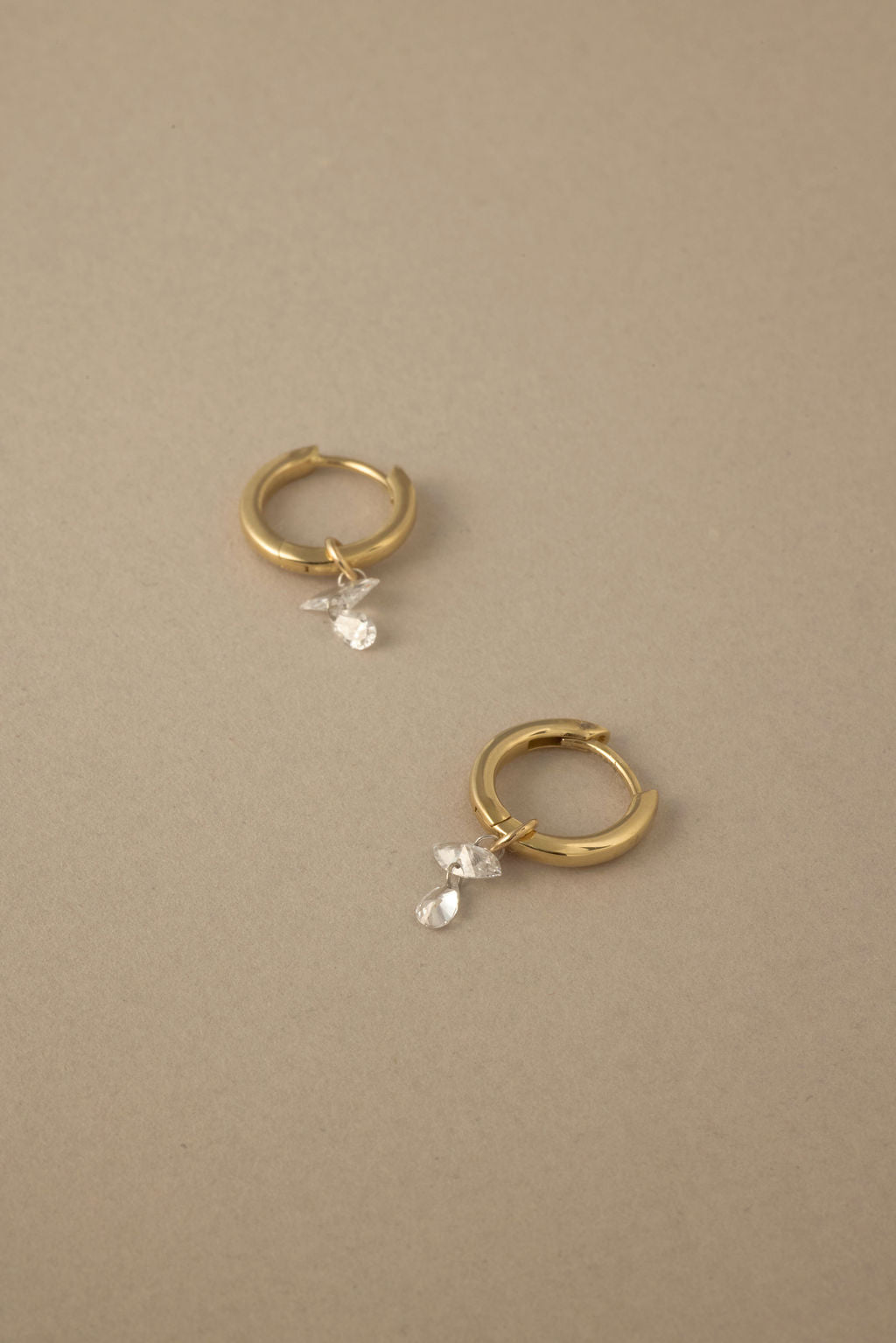 Double Diamond Dangle Hoops