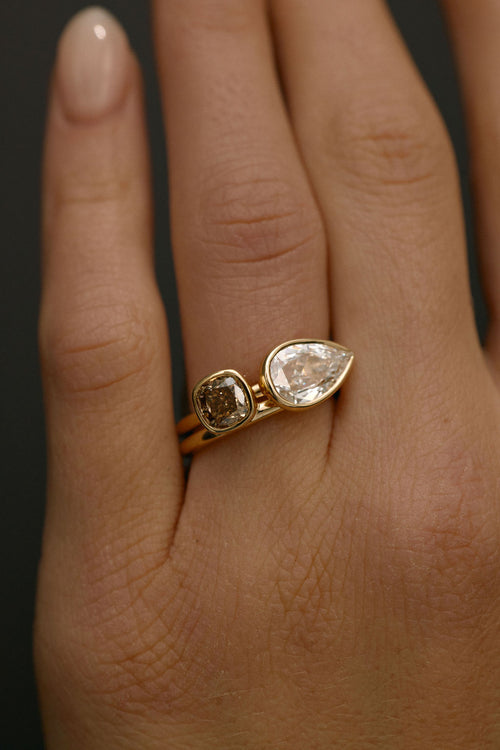 Summit Set | East-West Rose Cut Pear