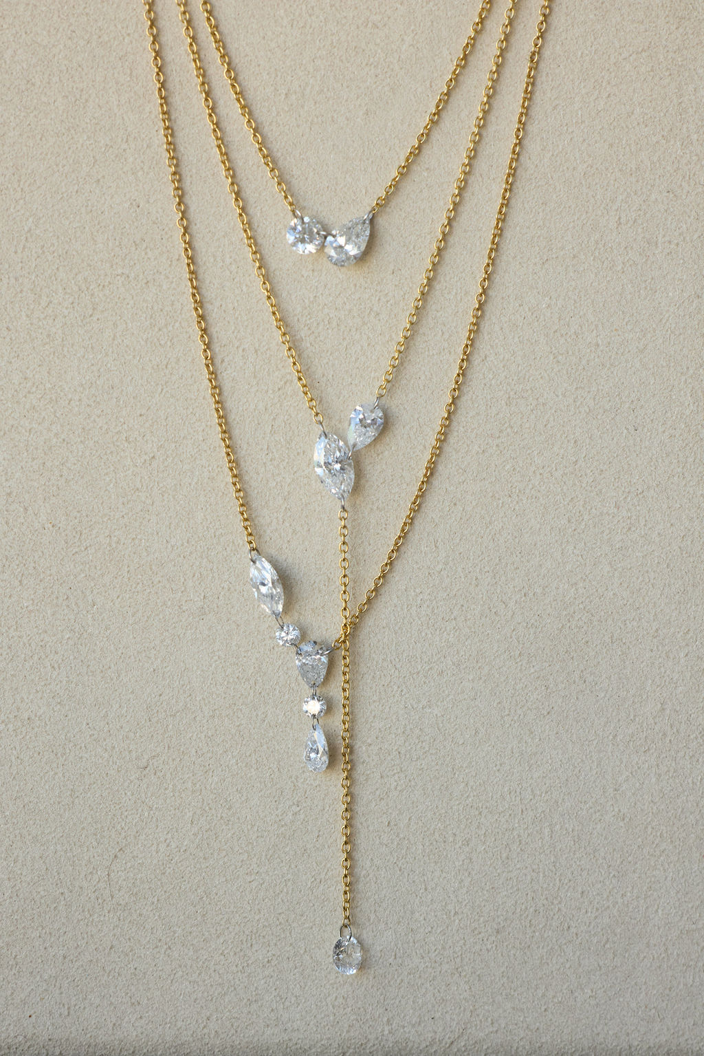 Dainty Diamond Plunge Necklace